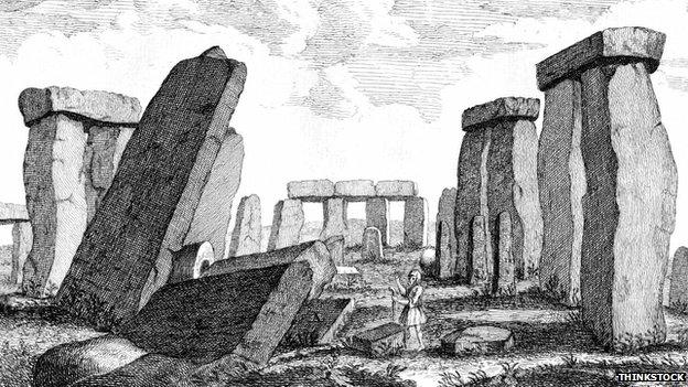 Drawing of Stonehenge prior to 1901