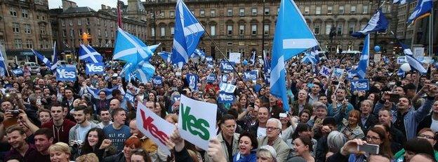 Yes rally in George Square, Glasgow