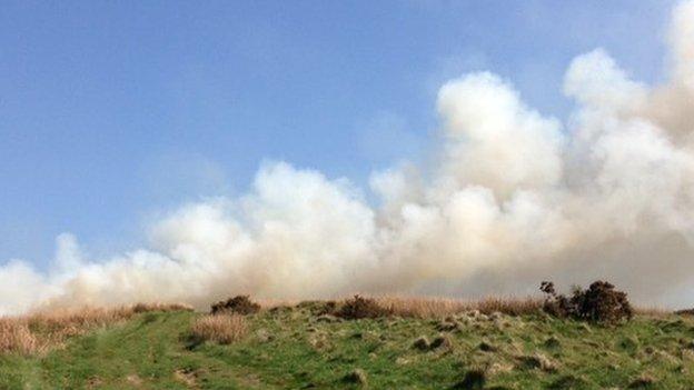 Fire on Machen mountain