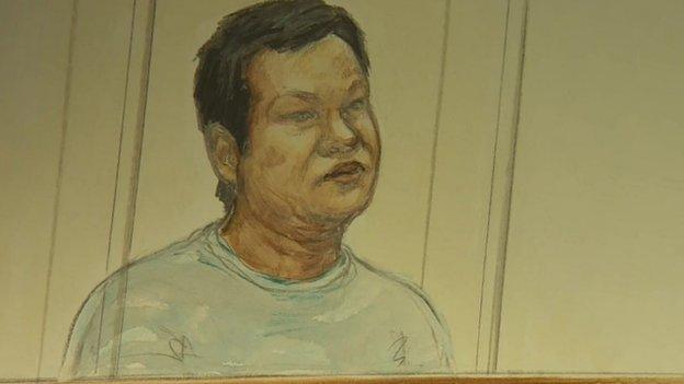 Court sketch of Victorino Chua