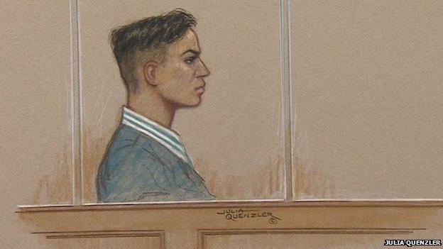 Kazi Islam - Terror trial Old Bailey - court drawing