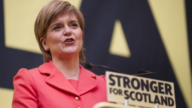 Nicola Sturgeon launching SNP manifesto