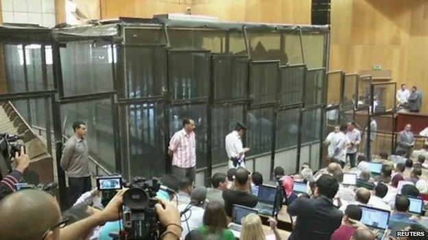 Former Egyptian President Mohammed Morsi and others on trial in Egypt