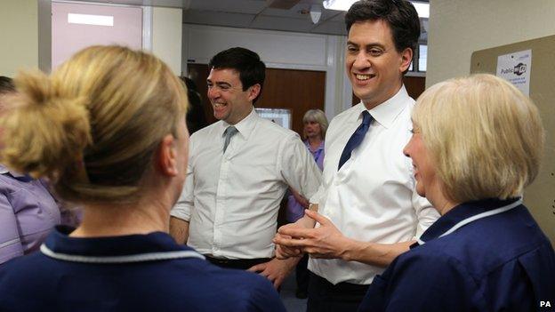 Andy Burnham, left, with Ed Miliband