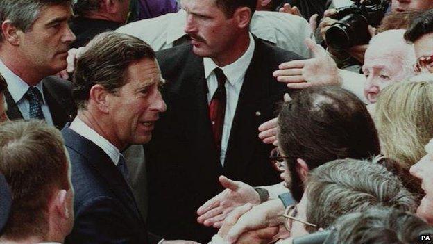 Prince Charles, pictured on his visit to the Republic of Ireland in 1995