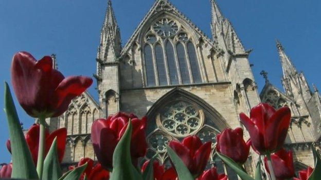 Part of the mosaic at Lincoln Cathedral