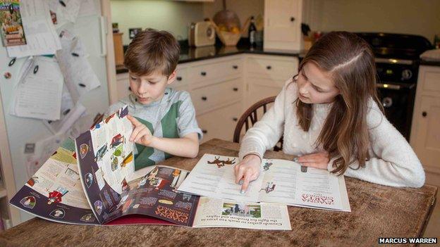 Children with Magna Carta guides