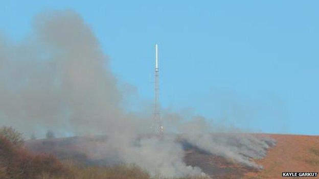 Fire on Machen mountain,