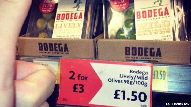 supermarket price labels