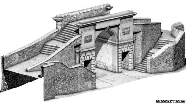 A 3D model of Bishop's Gate in Derry