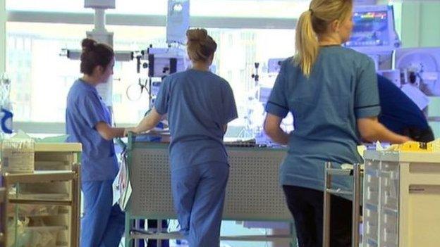 Nurses on a hospital ward