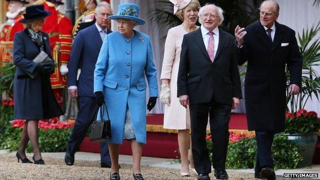 The royal couple met Irish President Michael D Higgins during his state visit to the UK last year