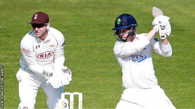 Craig Meschede square cuts for Glamorgan against Surrey