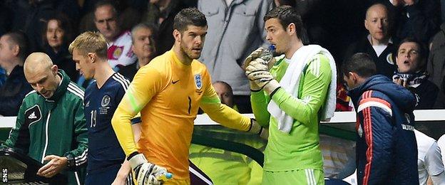 Craig Gordon (right) replaced Fraser Forster at Celtic during the summer