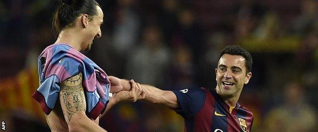 Zlatan Ibrahimovic and Xavi