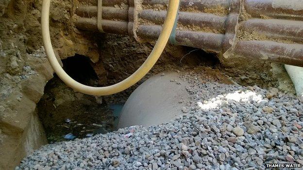 The sewer being replaced after fatberg damage