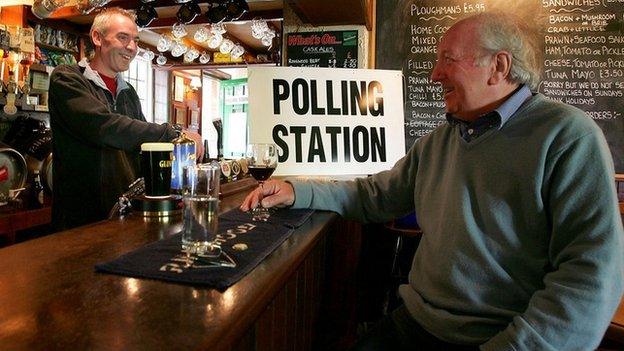 A pub that is also a poliing station