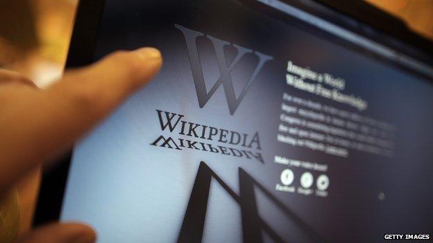 Wikipedia screen