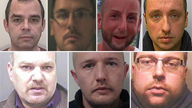 Clockwise from top left: John Denham, Matthew Stansfield, Adam Toms, Matthew Lisk, Robin Hollyson, Christopher Knight and David Harsley
