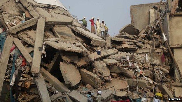 Collapsed Rana Plaza building