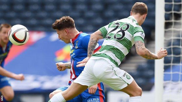 Caley Thistle's Josh Meekings denies Leigh Griffiths a goal