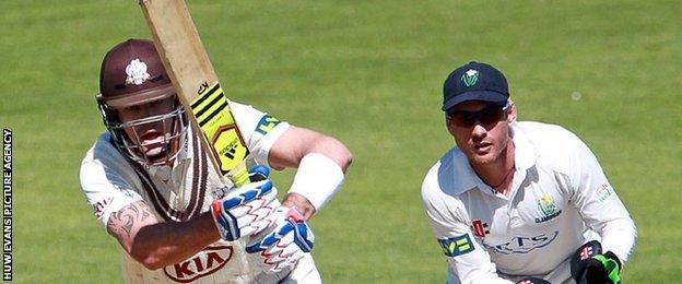 Kevin Pietersen in action against Glamorgan