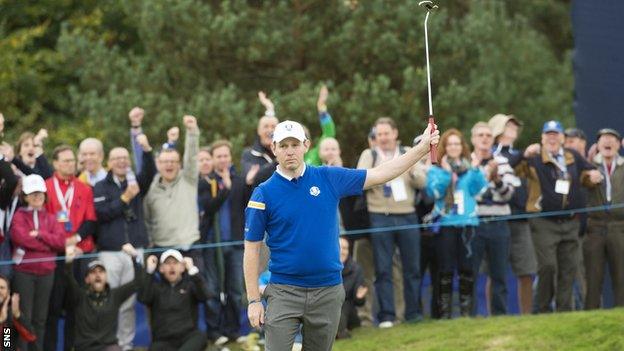 Scotland's Stephen Gallacher competed for Europe at the 2014 Ryder Cup at Gleneagles