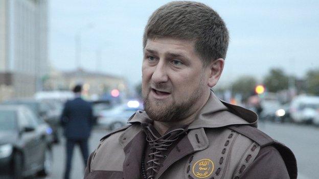 Chechen leader Ramzan Kadyrov in the Chechen capital, Grozny