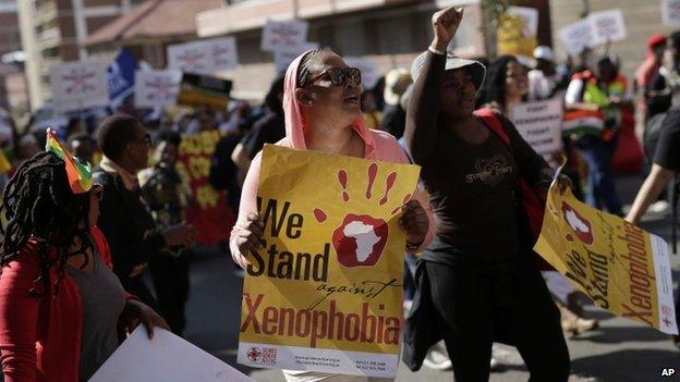 Protester in Johannesburg 23 April 2015