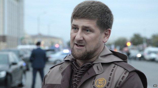 Chechen regional leader Ramzan Kadyrov in the Chechen regional capital, Grozny, Russia