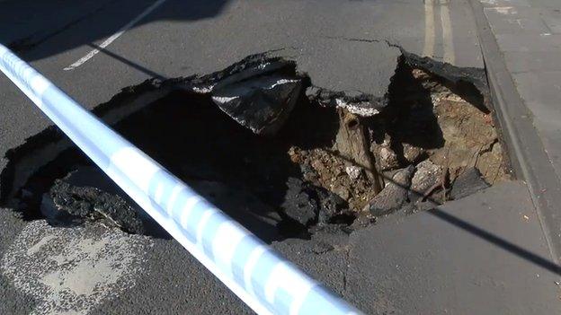 Sinkhole in Northampton