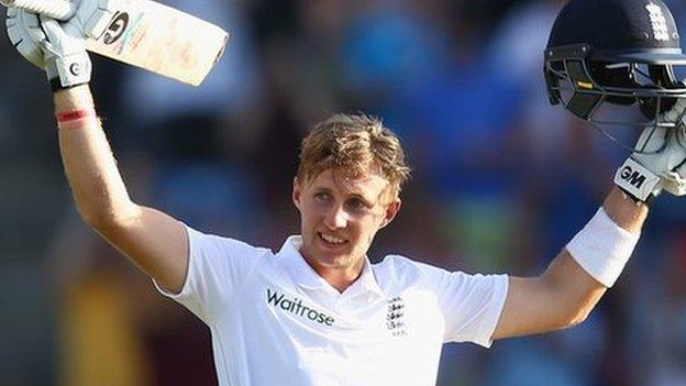 Joe Root acknowledges his century