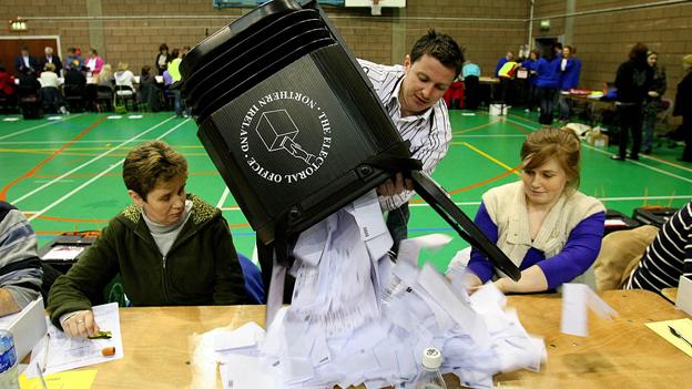 Election count at Newtonards, Co. Down, 2010 general election