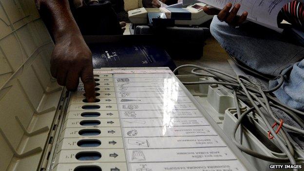 Electronic voting machine in Indian state election 2014