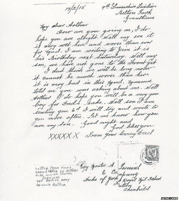 William Percival's letter to his son