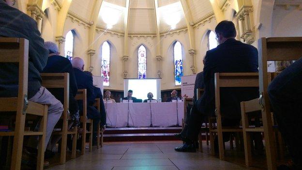 Hustings in a chapel