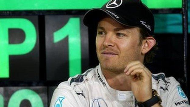 Nico Rosberg faces the media after the Bahrain Grand Prix