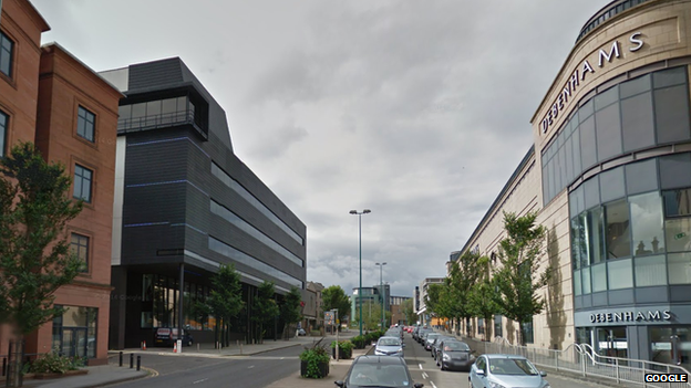 The Alliance Trust building lies opposite Debenham's on Dundee's West Marketgait