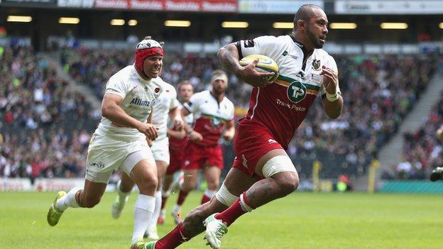 Samu Manoa scored Northampton Saints' first-half try