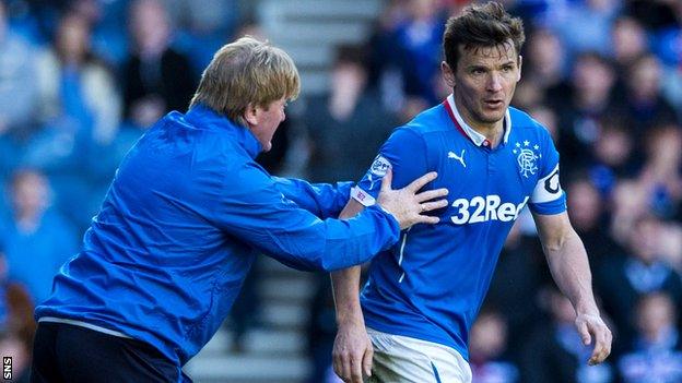 Lee McCulloch (right) was booed by sections of the Rangers support during the 2-2 draw with Falkirk