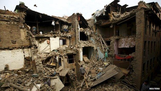 Residential buildings in Bhaktapur - 26 April