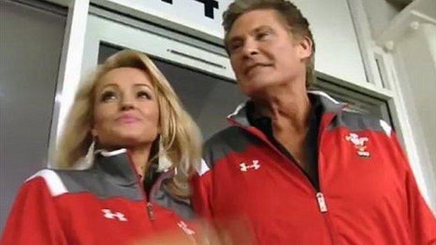 Hayley Roberts and David Hasselhoff