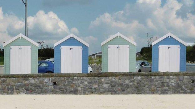Artist's impression of beach huts in Weston-super-Mare
