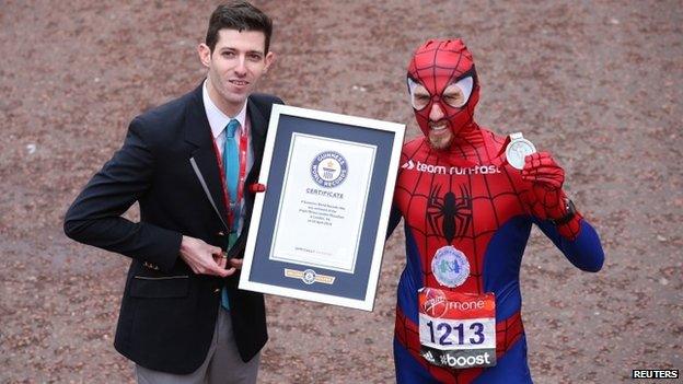 Paul Martelletti broke the Guinness World Record for the fastest marathon dressed as a Superhero