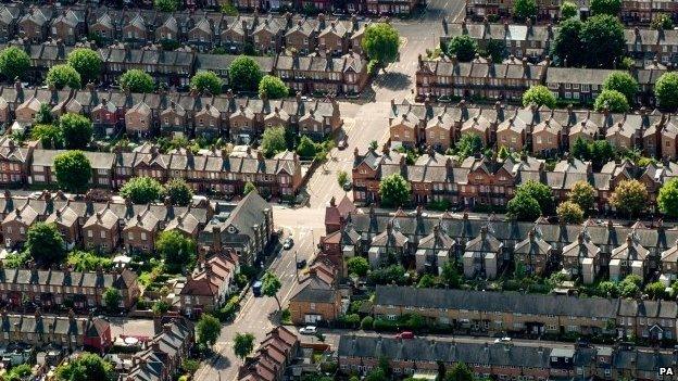 Aerial picture of houses