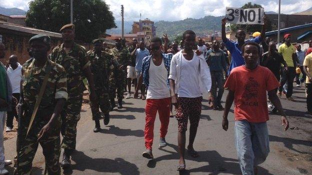 Protest in Bujumbura, 27 April 2015