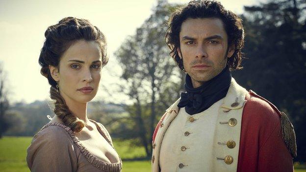 Heida Reed and Aidan Turner in Poldark