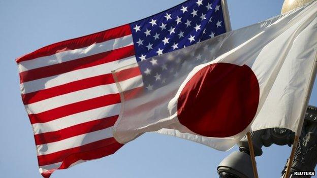 US and Japan flags
