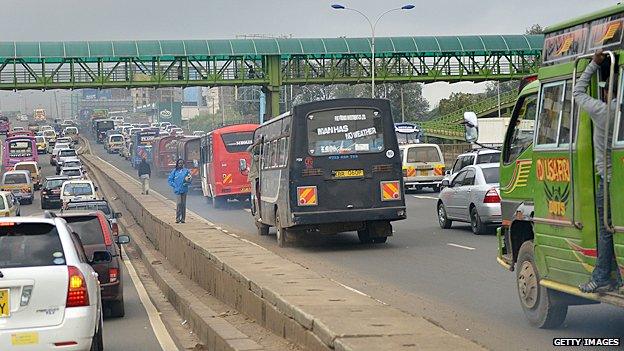 Gridlocked road in Nairobi