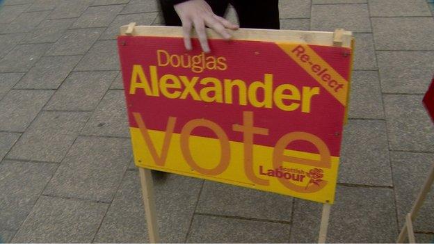 Douglas Alexander placard